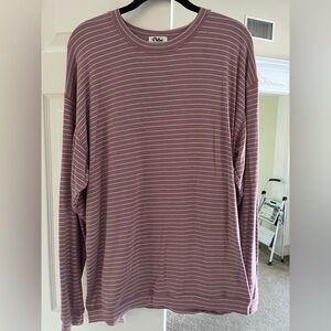 Pulse Mauve Striped Long Sleeve Shirt NWOT Super Stretchy
